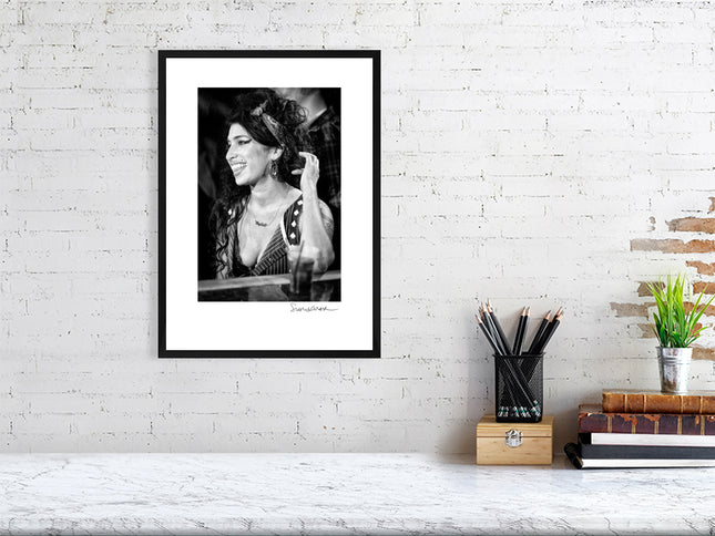 Amy Winehouse at Koko Camden 2006, signed framed giclée print by Scarlet Page