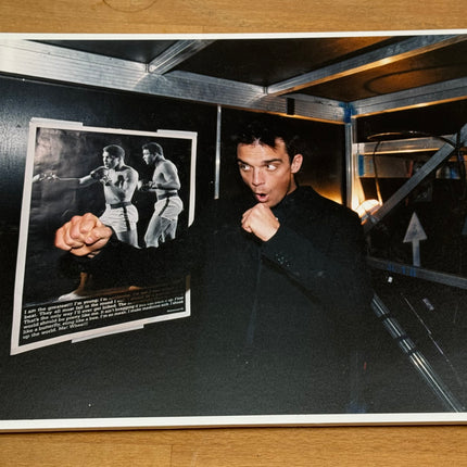 Robbie Williams - exhibition print foam mounted - boxing under the stage