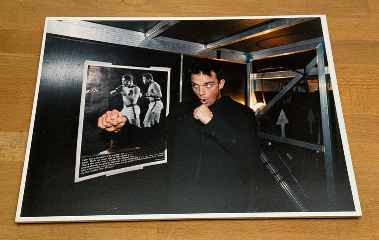 Robbie Williams - exhibition print foam mounted - boxing under the stage