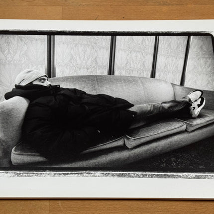 Robbie Williams - exhibition print foam mounted - sleeping backstage