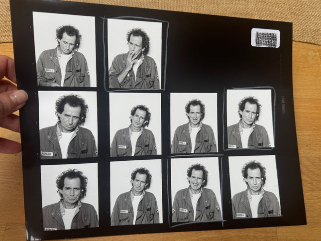 Keith Richards 2003 original contact sheet B&W