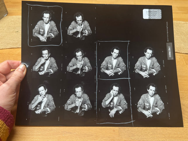 Keith Richards 2003 original contact sheet - black background