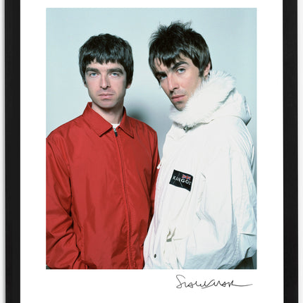 Framed Noel and Liam Gallagher A4 Print - Scarlet Page - shop
